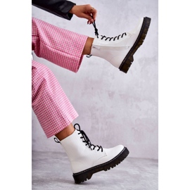 Vita varma ormskinnsstövlar för kvinnor Salma 1