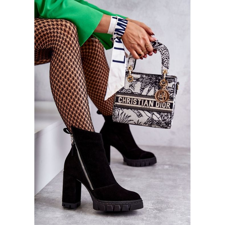 Fashionabla mockastövlar på hög klack Laura Messi 2509 Svart 2