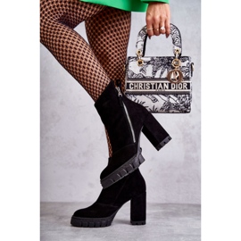 Fashionabla mockastövlar på hög klack Laura Messi 2509 Svart 1