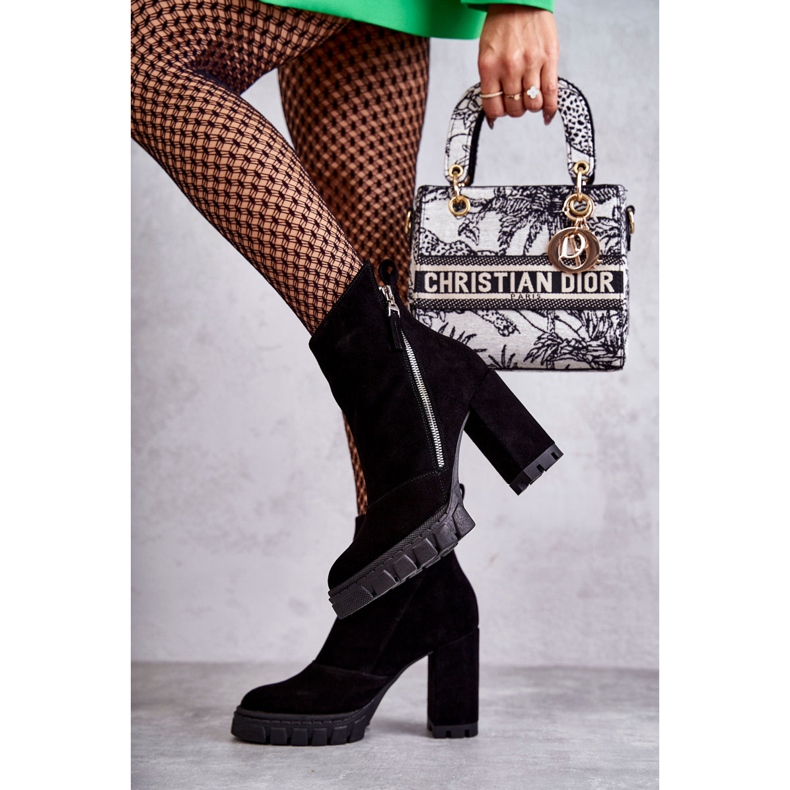 Fashionabla mockastövlar på hög klack Laura Messi 2509 Svart 1