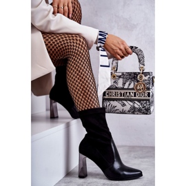 Höga stövlar i mocka på höga klackar Laura Messi 2527 Svart 1