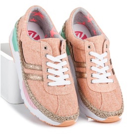 Kylie Sneakers med snörning, espadrillor rosa 1