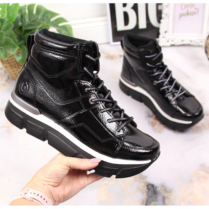 Svarta Bugatti plattformssneakers för kvinnor 1