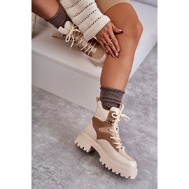 PS1 Warm Boots Trappers Beige-Brown Settimo brun mångfärgad 2