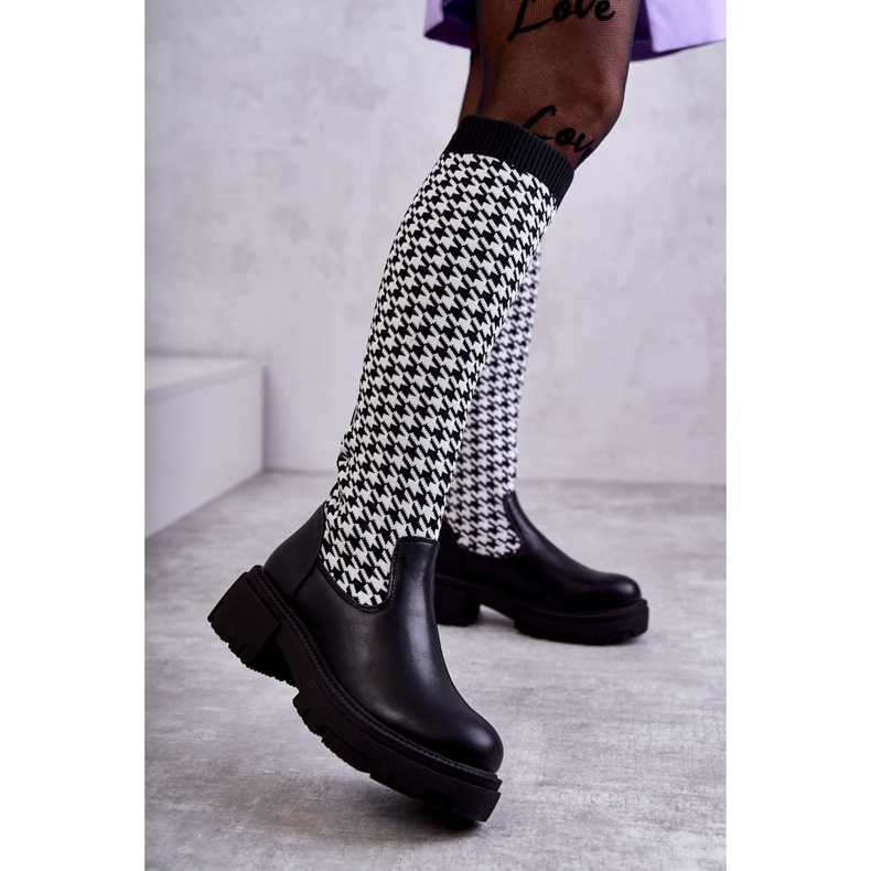 Damstrumpor Svart-Vit Avira 1