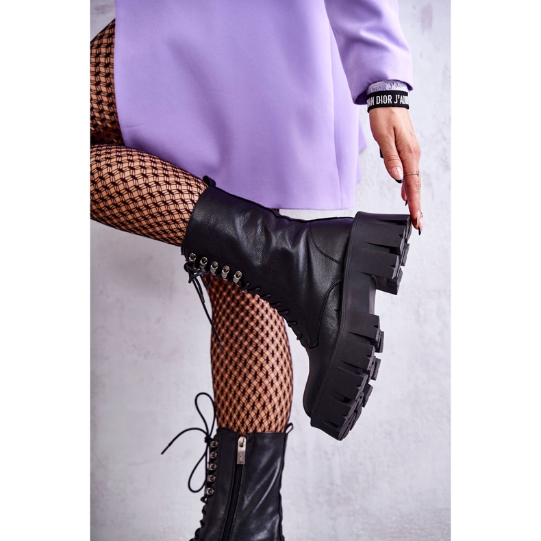 Varma läderstövlar GOE KK2N4013 Svart 2