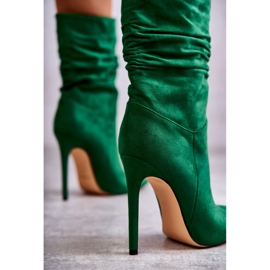 FS1 Skrynklade stövlar för kvinnor Green Laguna grön 2