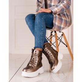 Bruna snöstövlar för damer med Shelovet-snörning 2