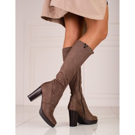 M.Daszyński Daszyński damstövlar på en brun stolpe 1