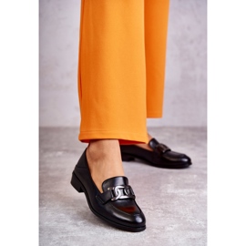 Vinceza Fashionabla Leather Loafers Black Trine svart 1