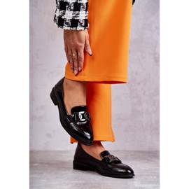 Vinceza Fashionabla Lackade Skor Loafers Svart Trine 2