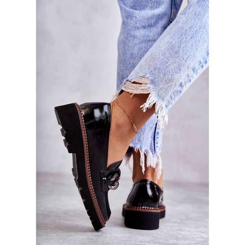 Vinceza Lackade Loafers på den svarta Reidun-plattformen 2