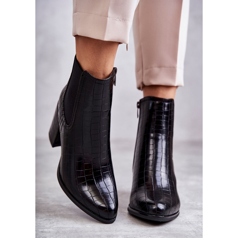 PL4 Snake Leather Booties La.Fi 260038B-XC Svart 2