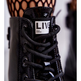 S.Barski Damlackerade stövlar Snörningsarbetare Svart Conny 2