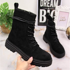 D&A Svarta OLI175B svart mocka trapperstövlar 1