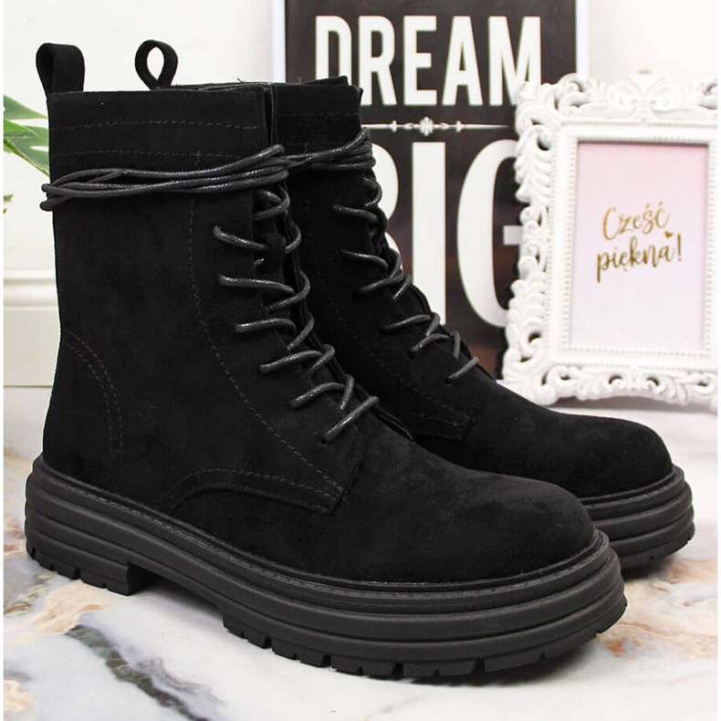 D&A Svarta OLI175B svart mocka trapperstövlar 2