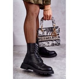 PJ1 Läderstövlar med dubbar Svart Palmira 1