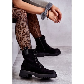 PJ1 Svarta Ritta varma mocka snörstövlar 1