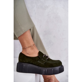 Fashionabla mockaskor på Khaki Marsol-plattformen grön 1