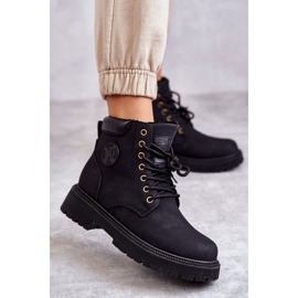 Lädervarma stövlar Svart Felizia Trappers 1