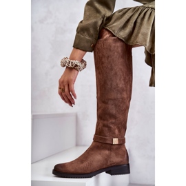 Vinceza Dammocka med platt klack Beige Henrike brun 1