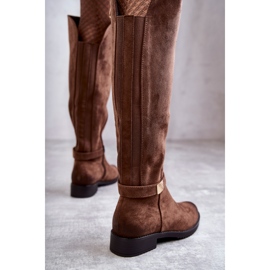 Vinceza Dammocka med platt klack Beige Henrike brun 2