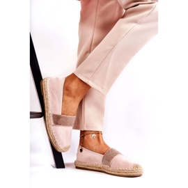 Slip-On Espadrilles för kvinnor med rosa Cubic Zirconias 1