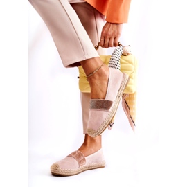 Slip-On Espadrilles för kvinnor med rosa Cubic Zirconias 3