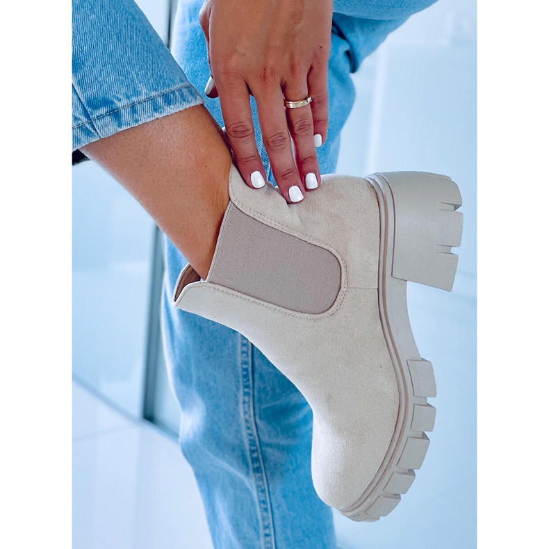 Chelsea stövlar för kvinnor Aime Beige Mocka 1