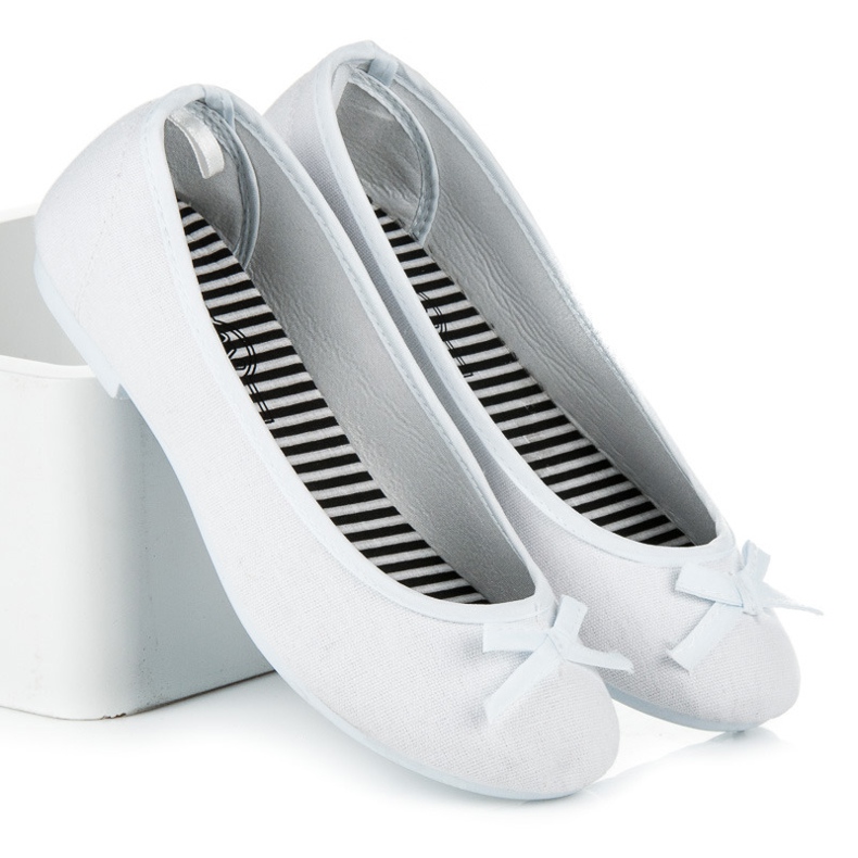 New Age Sportiga ballerinor med rosett vit 2