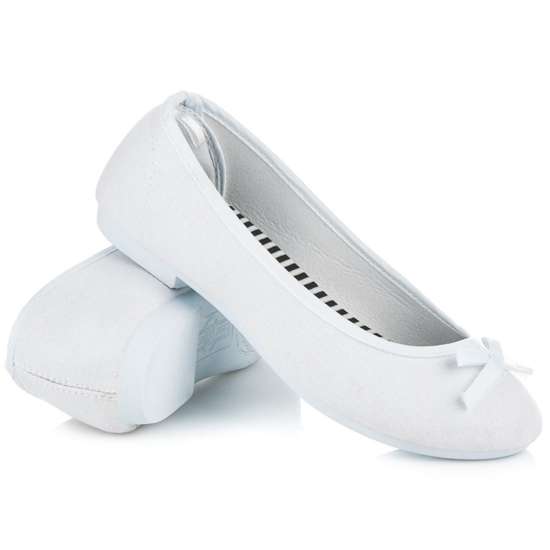 New Age Sportiga ballerinor med rosett vit 1