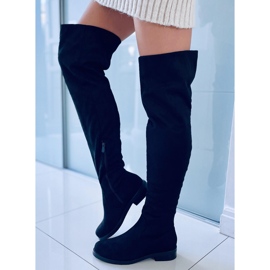 Flat Over-Knee Boots Colleen Black svart 2