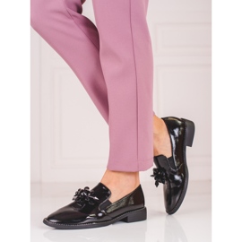 Kvinnors Shelovet mocka herrar med utsmyckning svart 1