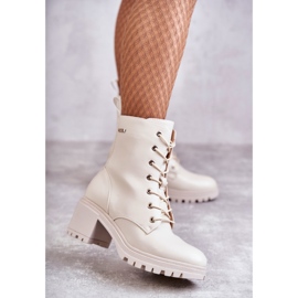 Vinceza Kvinnors varma stövlar på hög klack Ljusbeige Grethe 1