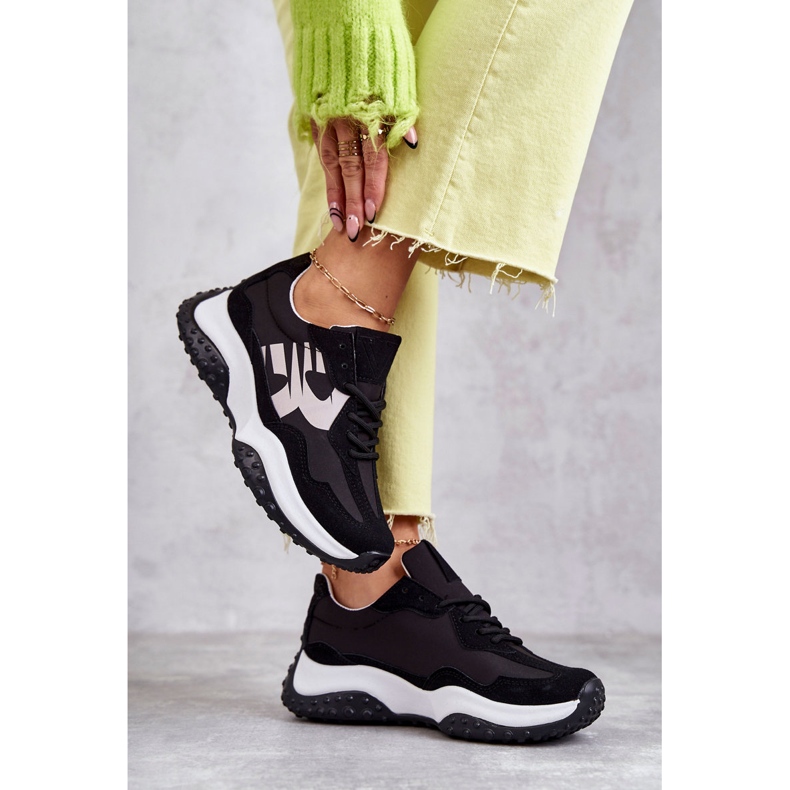 Vinceza Damsportskor bundna svarta Tolea 2