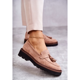 Vinceza Damskor i mocka på en beige Unni-plattform 1