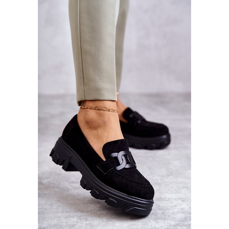 Vinceza Damskor i mocka på den svarta Janne-plattformen 1