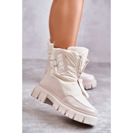 PM1 Dam Beige Varma snöstövlar med dragkedja Marit 1