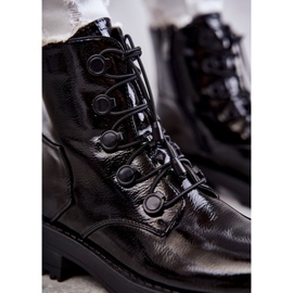 PJ1 Damlackerade varma stövlar med ribbad svart Helia 2