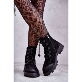 Varmstövlar i mocka för kvinnor med ribbad svart Helia 2