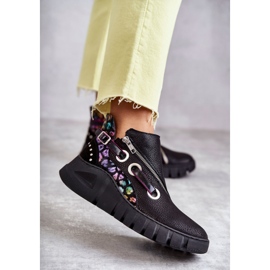 Maciejka-stövlar i läder med fläckar 05660-20 Svart mångfärgad 1