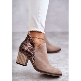 Skinnstövlar för kvinnor på hög klack Maciejka Beige 04492-43 brun 1