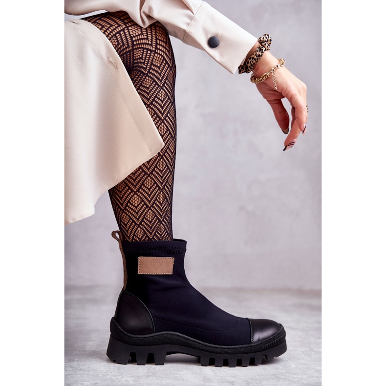 Damstövlar i tyg Nicole 2703 Svart 1