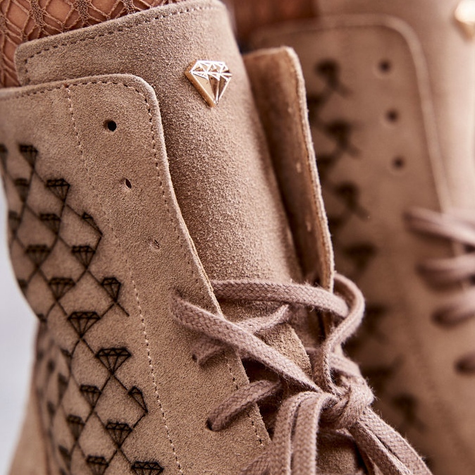 Mockastövlar med snörning Nicole 2751 Beige 2