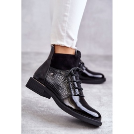 Vinceza Lackade svarta varma snörda stövlar Cathrine 2