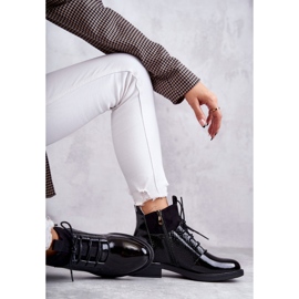 Vinceza Lackade svarta varma snörda stövlar Cathrine 1