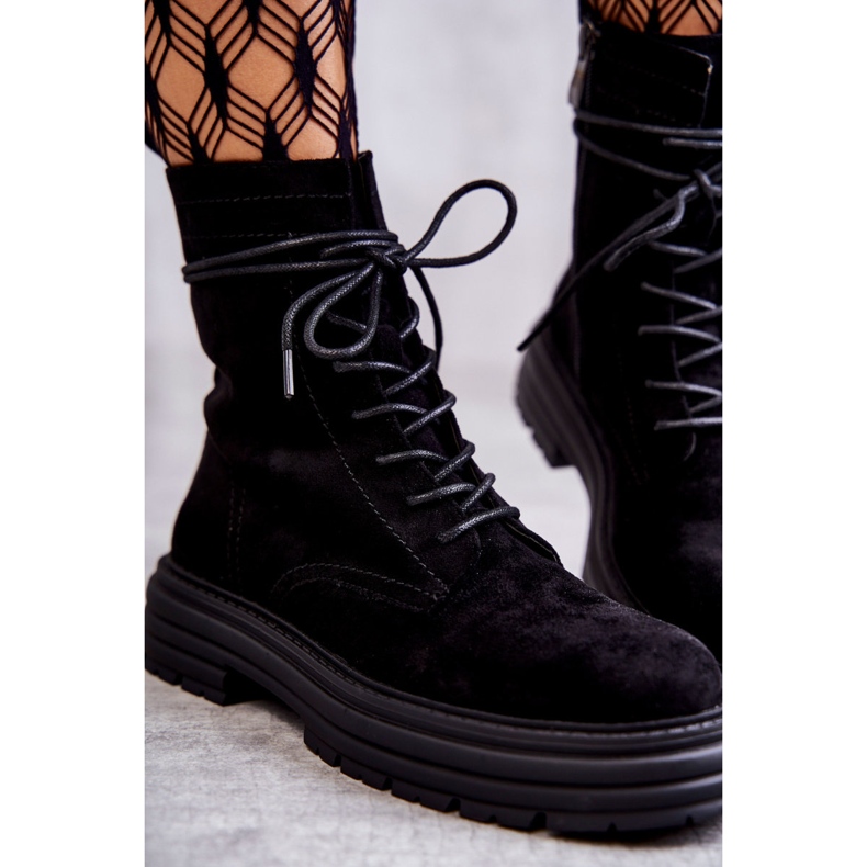 S.Barski Mockastövlar för kvinnor Knyt svart Afra 2