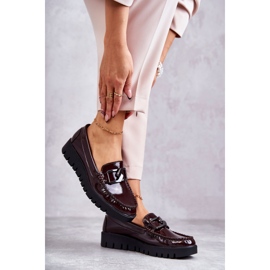 Sergio Leone Lackade Loafers På Burgundy Kjersti Plattformen röd 2