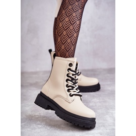 Läderstövlar för kvinnor Workers Light Beige Denila 1