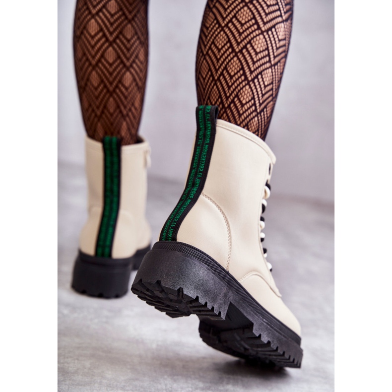 Läderstövlar för kvinnor Workers Light Beige Denila 2